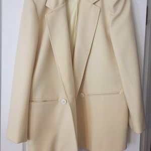 Boyfriend White/Cream Oversized Winter blazer